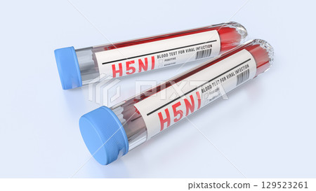 The Blood Tube for avian influenza or bird flu concept 3d Rendering. 129523261
