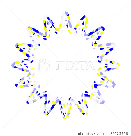Stained glass style speech bubble, triangular pattern, rounded jagged shape Stained glass style speech bubble, triangular pattern, rounded jagged shape 129523798