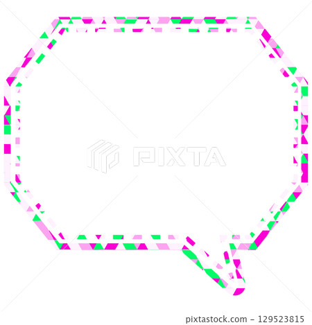 Stained glass style speech bubble, triangular pattern, octagonal shape with corners Stained glass style speech bubble, triangular pattern, octagonal shape with corners 129523815