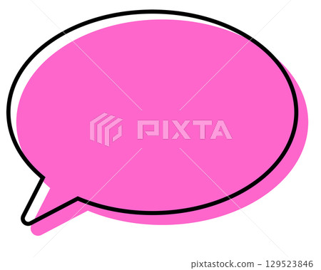 Simple speech bubble with misaligned lines - round 129523846
