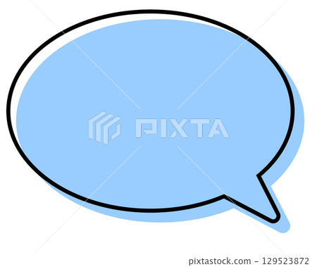 Simple speech bubble with misaligned lines - round Simple speech bubble with misaligned lines - round 129523872