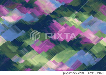 Colorful blocks glitch across the screen. Diagonal lines form a broken pattern. 129523960