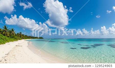 Clear skies and expansive cobalt blue seas Clear skies and expansive cobalt blue seas 129524903