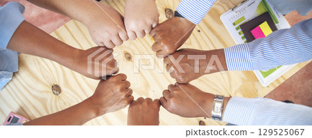 Team bump fist together Banner diversity solidarity teams multiethnic Partners hands together teamwork. Group of multiracial fist bump hands stack join hands together. Panorama Diversity people hands 129525067