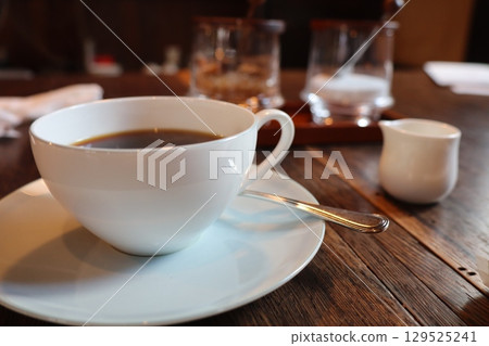A fragrant moment — a fine black coffee and a calm morning 129525241