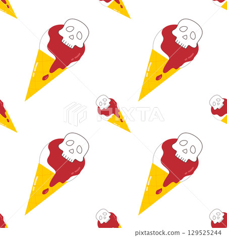 cute Halloween seamless pattern background cute Halloween seamless pattern background 129525244