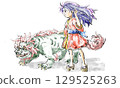 Girl and Lion 129525263