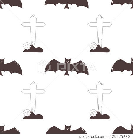 cute Halloween seamless pattern background cute Halloween seamless pattern background 129525270