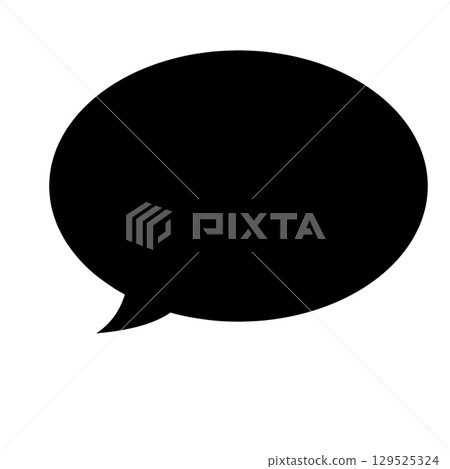 Simple bottom left tail speech bubble icon (black) Simple bottom left tail speech bubble icon (black) 129525324