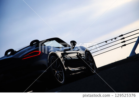 Glossy black open car 129525376