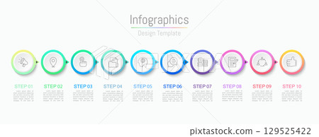 Infographic 10 options design elements for your business data. Vector Illustration. Infographic 10 options design elements for your business data. Vector Illustration. 129525422