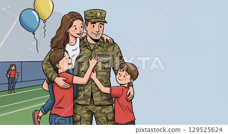 Soldier's family reunion brings happy tears, a long-awaited family reunion 129525624