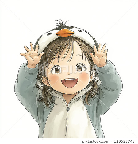 Penguin costume girl 129525743