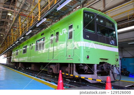 201 series train (Kuha 201-77) parked at the depot 129526000