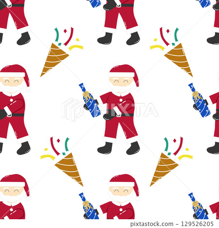 Christmas and Happy New Year seamless pattern background 129526205