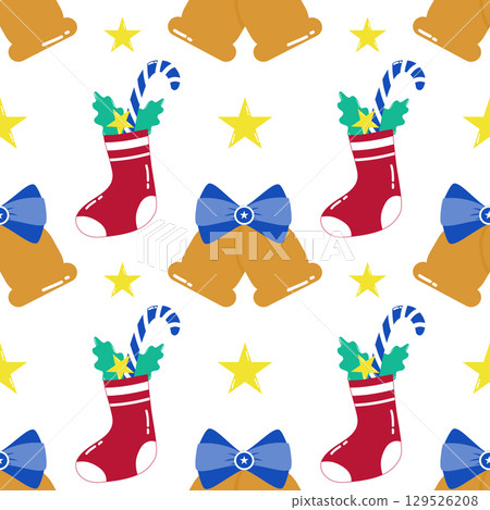 Christmas and Happy New Year seamless pattern background Christmas and Happy New Year seamless pattern background 129526208