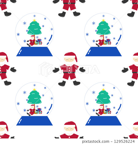 Christmas and Happy New Year seamless pattern background 129526224
