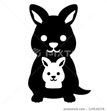 Simple silhouette of a kangaroo 129526376