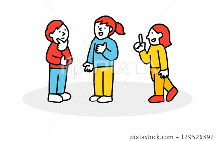 三個女人正在交談 三個女人正在交談 129526392