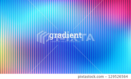 Creative gradient background with ribbed glass effect of iridescent lilac and blue colors. Bright gradient. Vector 129526564