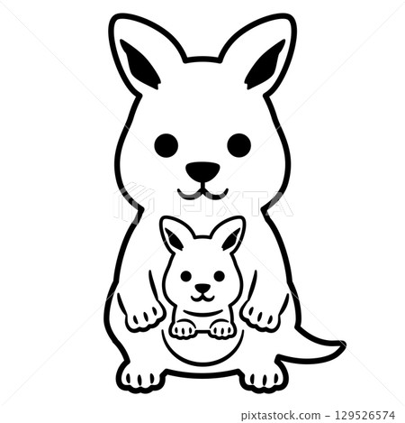 Kangaroo line drawing Kangaroo line drawing 129526574