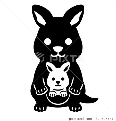 Kangaroo silhouette Kangaroo silhouette 129526575