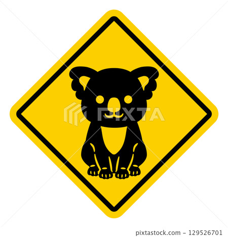 Koala warning sign illustration Koala warning sign illustration 129526701