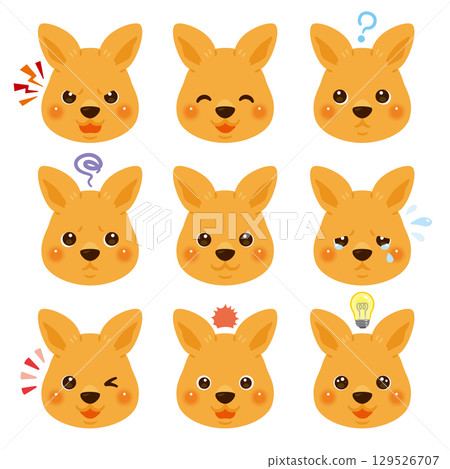 袋鼠插圖集-僅面部表情 袋鼠插圖集-僅面部表情 129526707