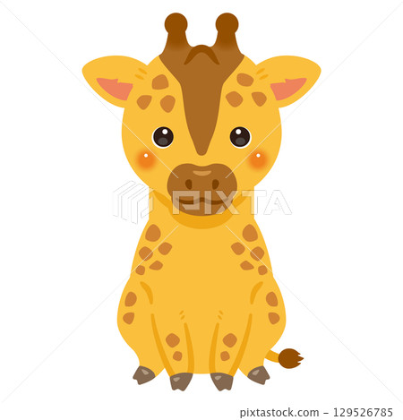 Illustration of a sitting giraffe 129526785