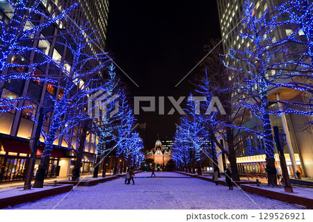 Sapporo White Illumination Red Brick Government Building Sapporo White Illumination Red Brick Government Building 129526921