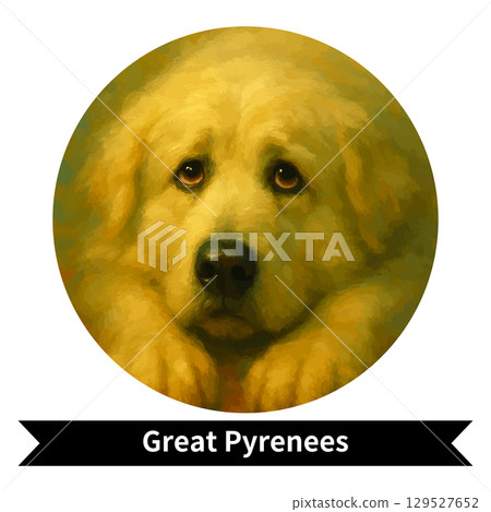 大白熊犬肖像 - 可愛寵物的油畫風格形象 大白熊犬肖像 - 可愛寵物的油畫風格形象 129527652