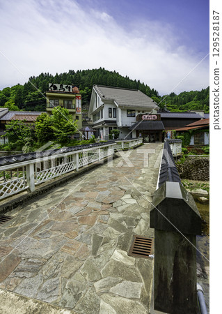 Yumura Onsen Yumechiyokan and Yumechiyobashi Bridge, Shin-Onsen Town, Hyogo Prefecture 129528187