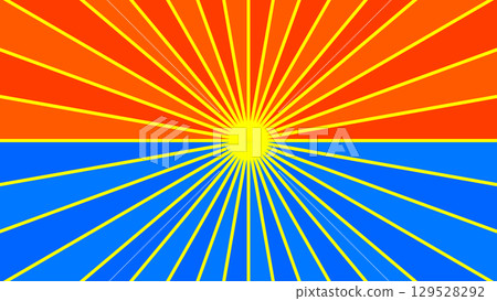 Colorful summer radial and concentrated line background illustration 129528292