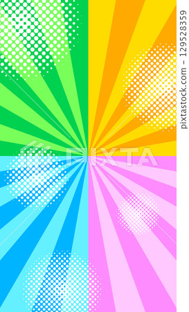 Colorful summer radial and concentrated line background illustration 129528359