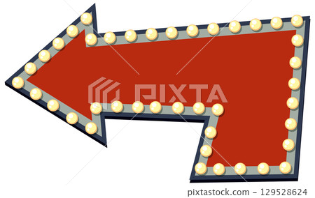 Retro Marquee Arrow with Light Bulbs 129528624