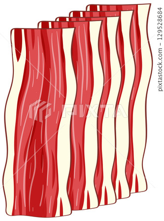 Stylized Vector Illustration of Bacon Strips 129528684