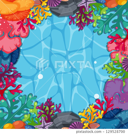 Vibrant Underwater Coral Reef Scene Vibrant Underwater Coral Reef Scene 129528700