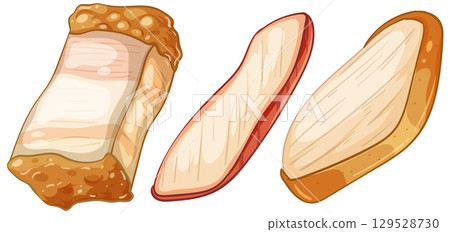 Vector Illustration of Asian Food Ingredients 129528730