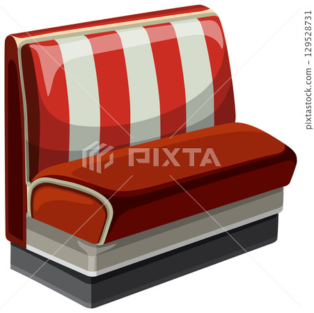 Retro Diner Booth Vector Illustration Retro Diner Booth Vector Illustration 129528731