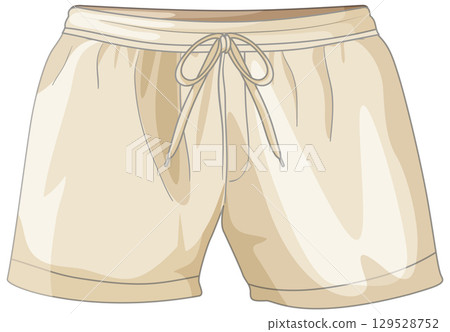 Beige Drawstring Shorts Vector Illustration Beige Drawstring Shorts Vector Illustration 129528752
