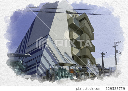 水彩畫風格的琴平,琴平海洋博物館,海洋科學博物館,香川縣琴平町 水彩畫風格的琴平,琴平海洋博物館,海洋科學博物館,香川縣琴平町 129528759