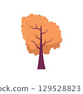 flat vector icon of tree with yellow leaves 129528823