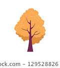flat vector icon of tree with yellow leaves 129528826