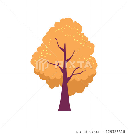 flat vector icon of tree with yellow leaves 129528826