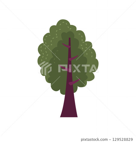 flat vector icon of tree with green leaves 129528829