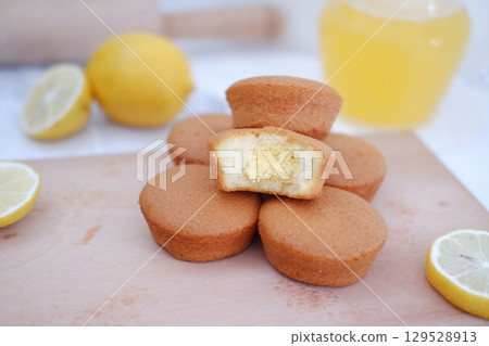 Soft Lemon Sponge Muffins with Fresh Lemonade Soft Lemon Sponge Muffins with Fresh Lemonade 129528913