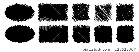 A collection of simple filled-in frames drawn with a pen A collection of simple filled-in frames drawn with a pen 129529307