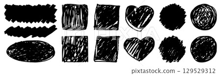 使用鋼筆粗略繪製的框架設計集合 使用鋼筆粗略繪製的框架設計集合 129529312