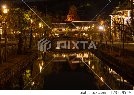 Kurashiki City, Okayama Prefecture in winter - Kurashiki Bikan Historical Quarter at night 129529509