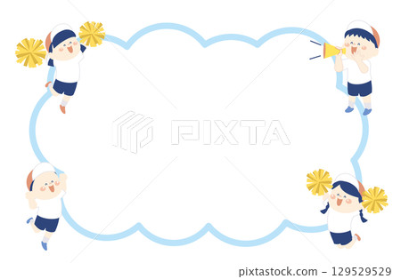 Children jumping in cheerleading Children jumping in cheerleading 129529529